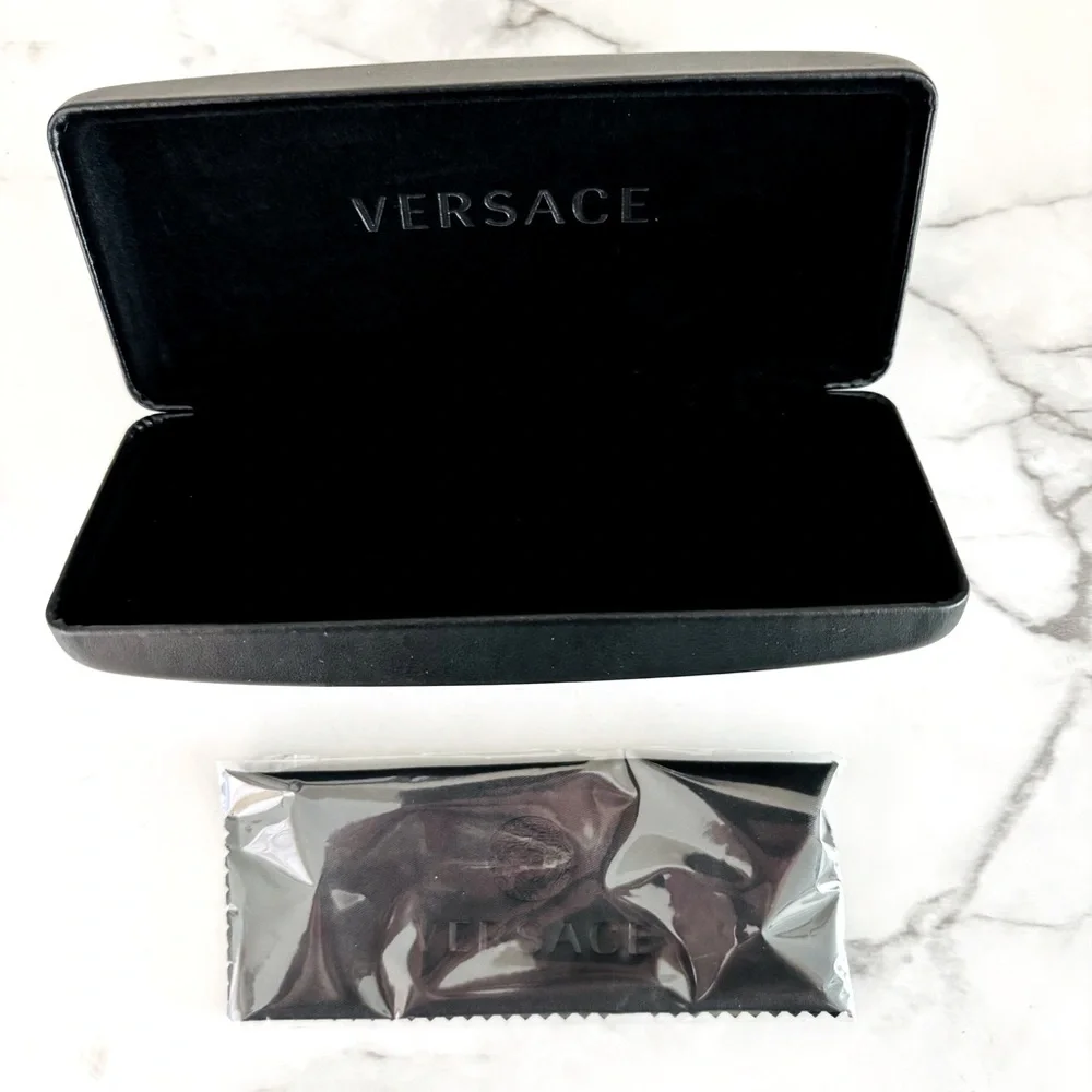 Versace Black Sunglasses Glasses Protective Case‎ and Cleaning Cloth